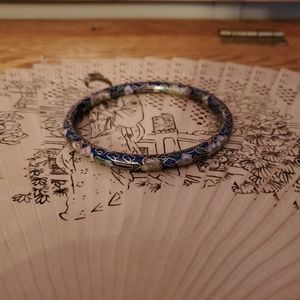 Peking Vintage Cloisonne Enamel Floral Bangle Bracelet